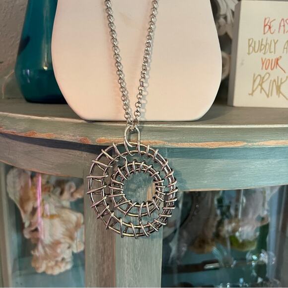 Karine Sultan Silver Tone Pendant Necklace NEW - Picture 4 of 11